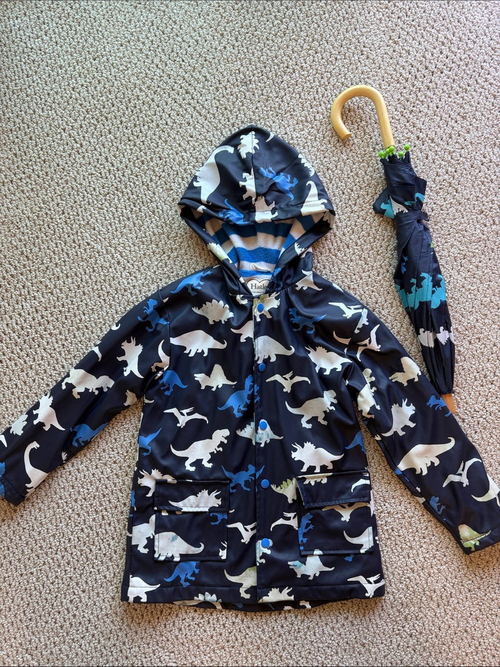 Hatley Blue and White Striped Kids Jacket